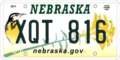 NE license plate XQT816