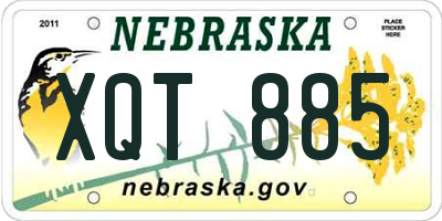 NE license plate XQT885