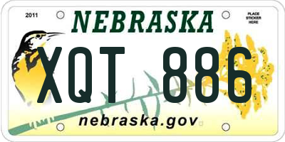 NE license plate XQT886