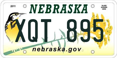 NE license plate XQT895