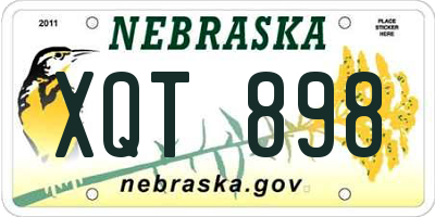 NE license plate XQT898