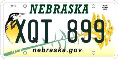 NE license plate XQT899