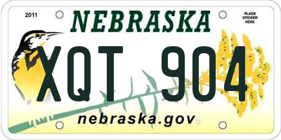 NE license plate XQT904