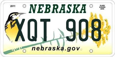 NE license plate XQT908