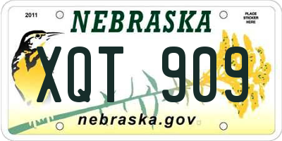 NE license plate XQT909