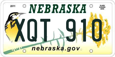 NE license plate XQT910