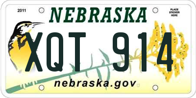 NE license plate XQT914