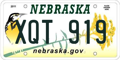 NE license plate XQT919