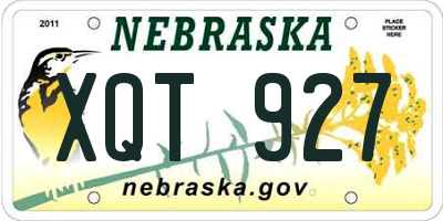 NE license plate XQT927