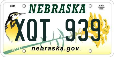 NE license plate XQT939