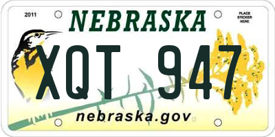 NE license plate XQT947