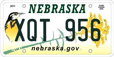 NE license plate XQT956