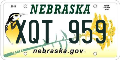 NE license plate XQT959
