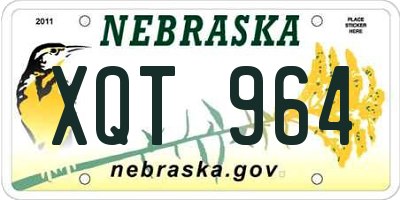 NE license plate XQT964