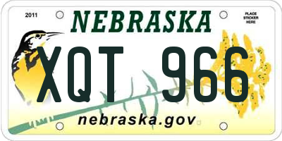 NE license plate XQT966