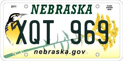 NE license plate XQT969