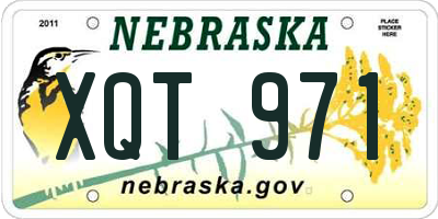 NE license plate XQT971