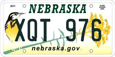 NE license plate XQT976
