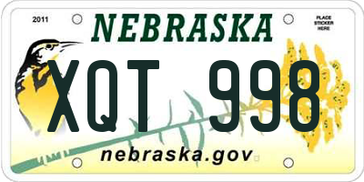 NE license plate XQT998