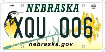 NE license plate XQU006