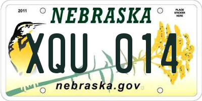 NE license plate XQU014