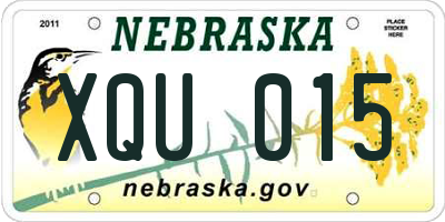 NE license plate XQU015