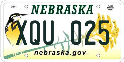 NE license plate XQU025