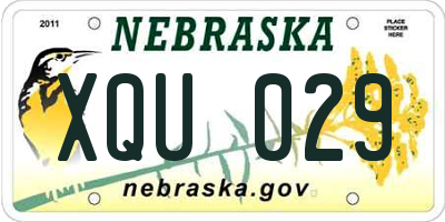 NE license plate XQU029