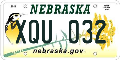 NE license plate XQU032