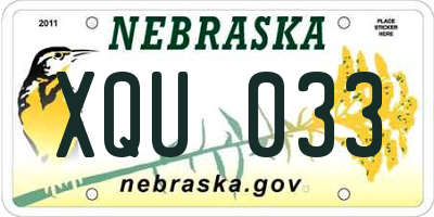NE license plate XQU033