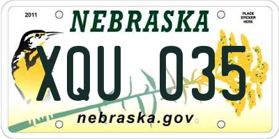 NE license plate XQU035