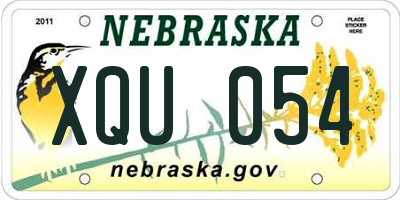 NE license plate XQU054