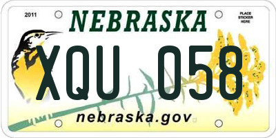 NE license plate XQU058