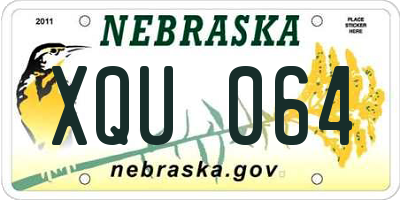 NE license plate XQU064