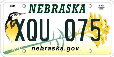 NE license plate XQU075