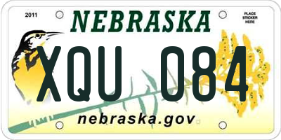 NE license plate XQU084