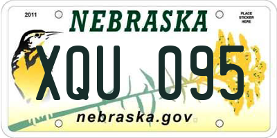 NE license plate XQU095