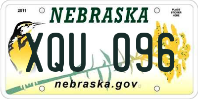 NE license plate XQU096