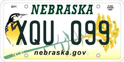 NE license plate XQU099