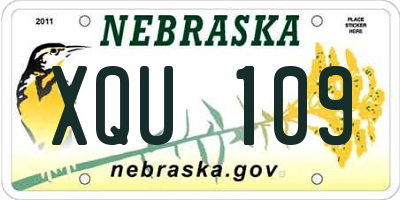 NE license plate XQU109