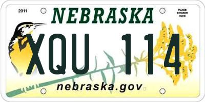 NE license plate XQU114