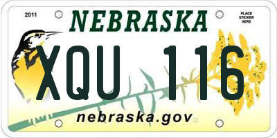 NE license plate XQU116