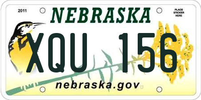 NE license plate XQU156