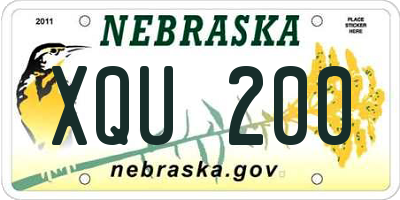 NE license plate XQU200