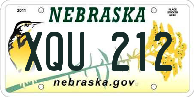NE license plate XQU212