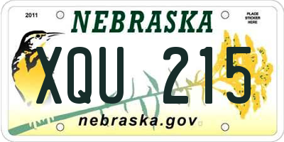 NE license plate XQU215