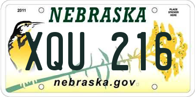 NE license plate XQU216