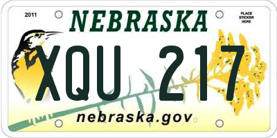 NE license plate XQU217