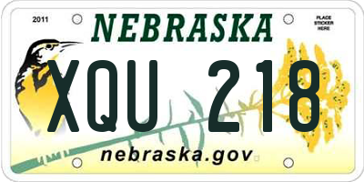 NE license plate XQU218