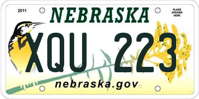 NE license plate XQU223